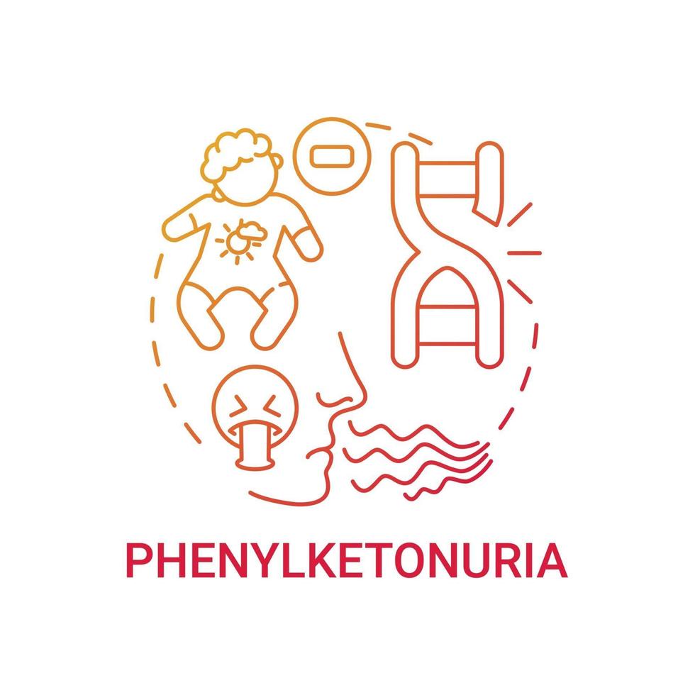 Phenylketonuria red gradient concept icon vector