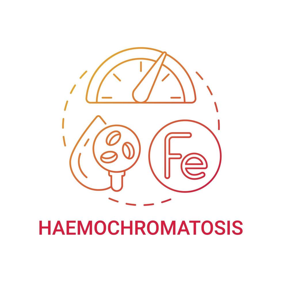 Haemochromatosis red gradient concept icon vector