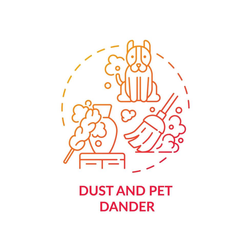 Dust and pet dander concept icon vector