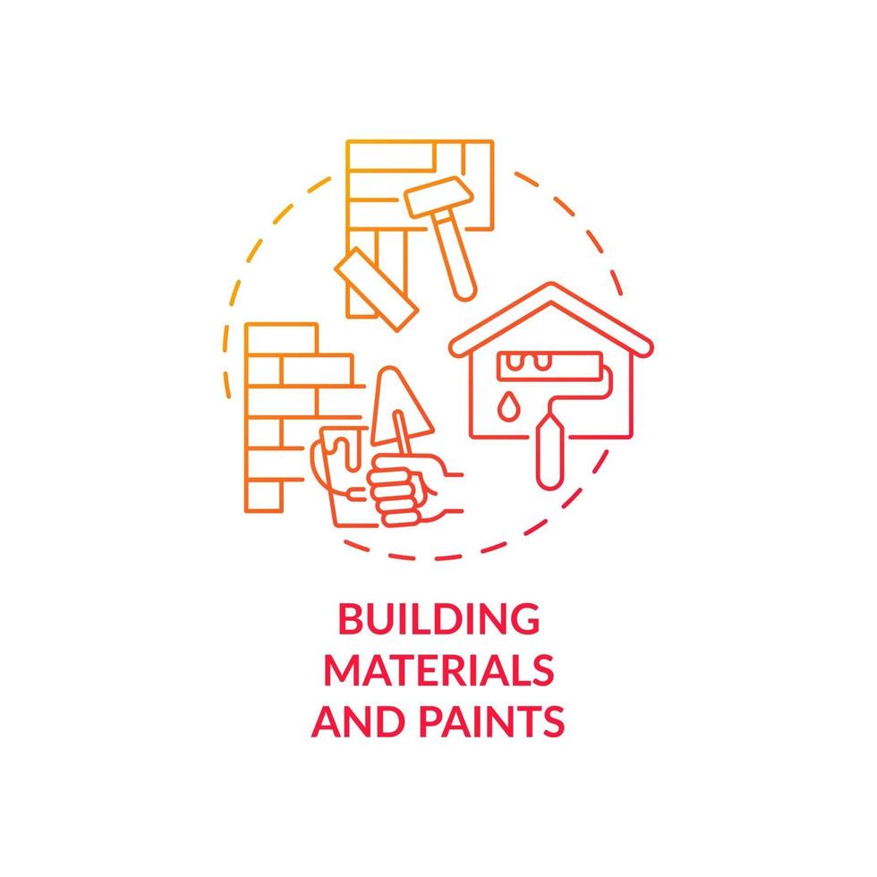 Building materials and paints concept icon vector