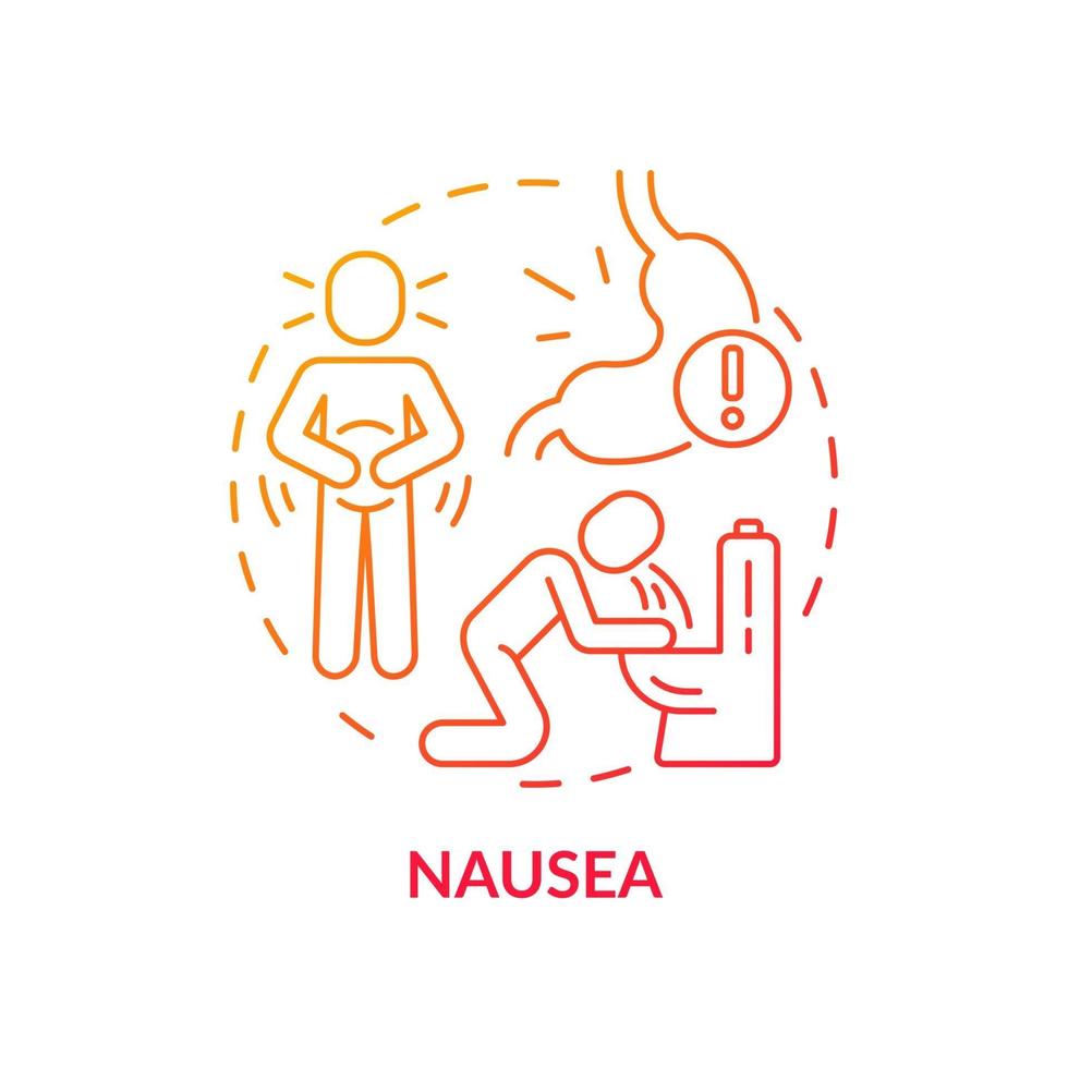 Nausea concept icon vector