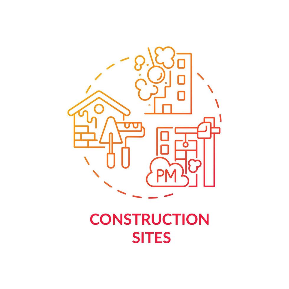 icono de concepto de sitios de construcción vector