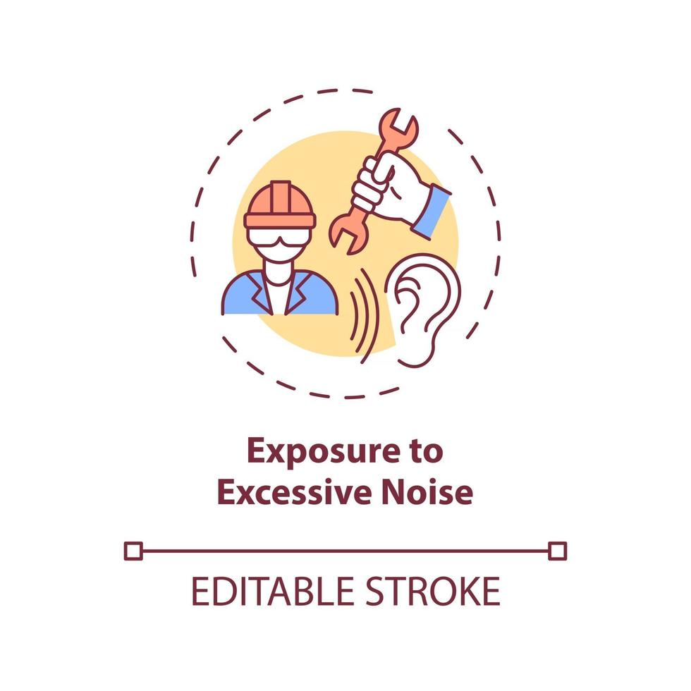 Exposure to excessive noise concept icon vector