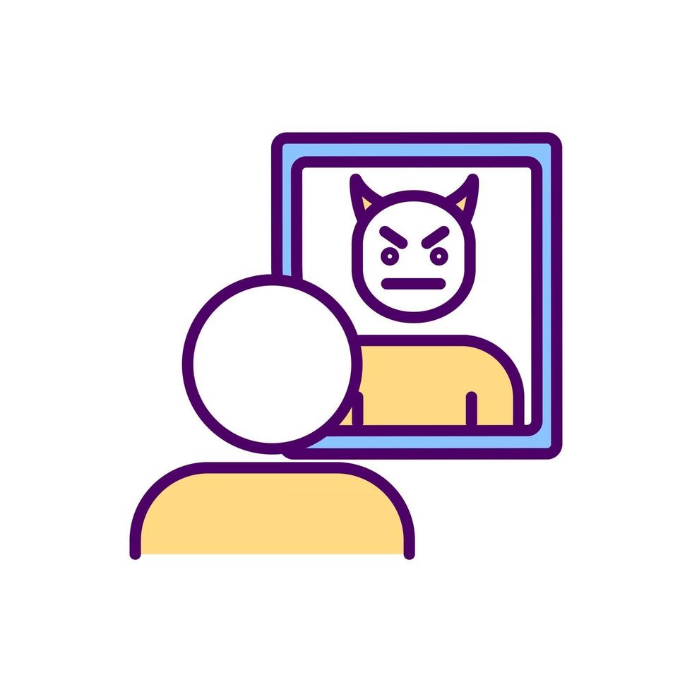 Self critical behavior RGB color icon vector