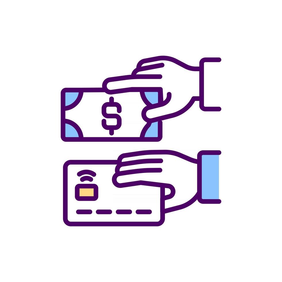 Payment methods RGB color icon vector