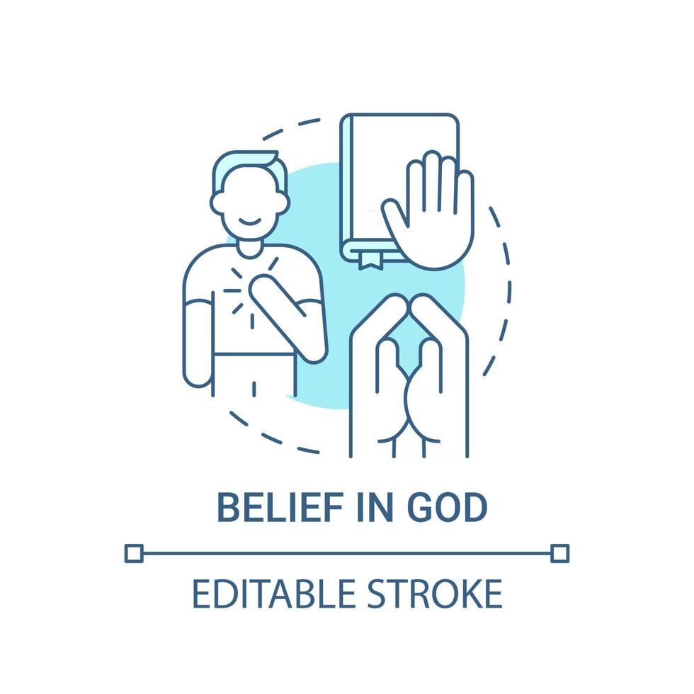 creencia en dios concepto icono vector