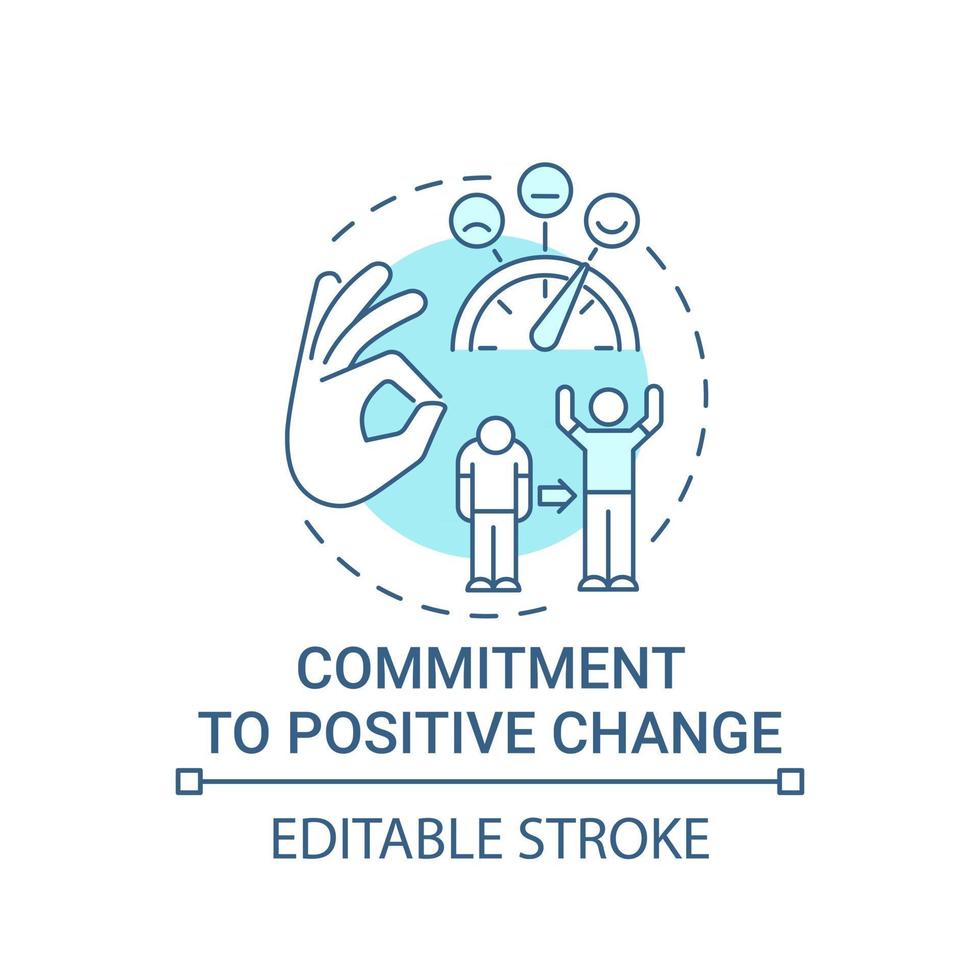 Commitment to positive change concept icon vector