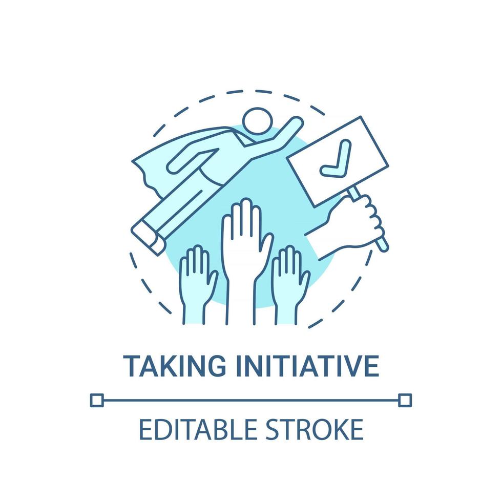 Taking initiative concept icon vector