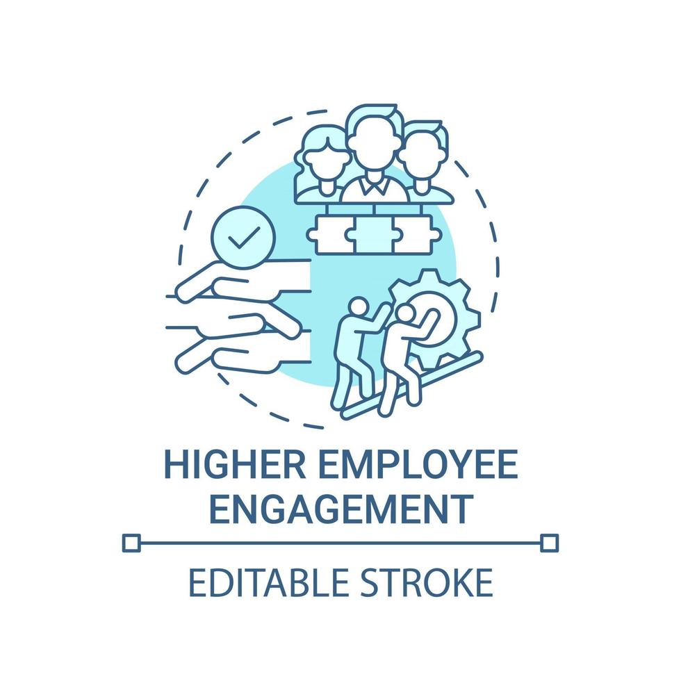 Higher employee engagement concept icon vector
