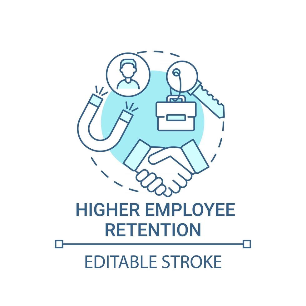 Higher employee retention concept icon vector