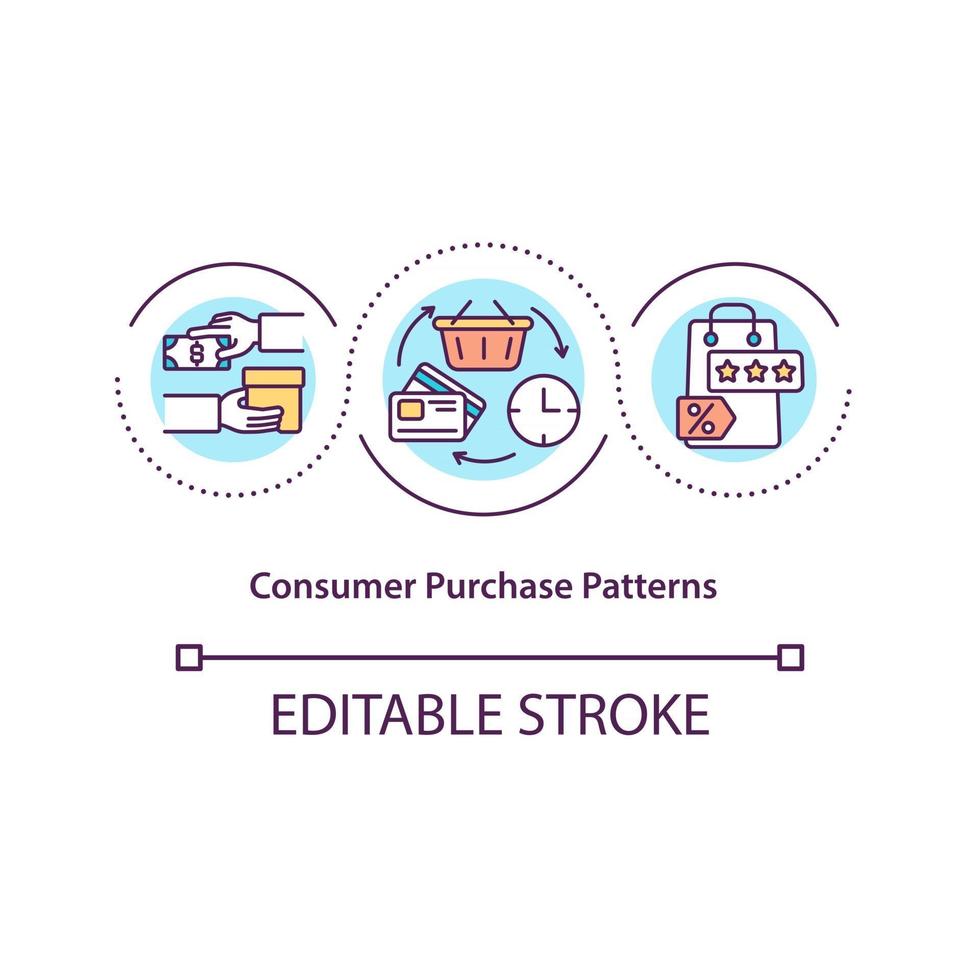 Consumer purchase patterns concept icon vector