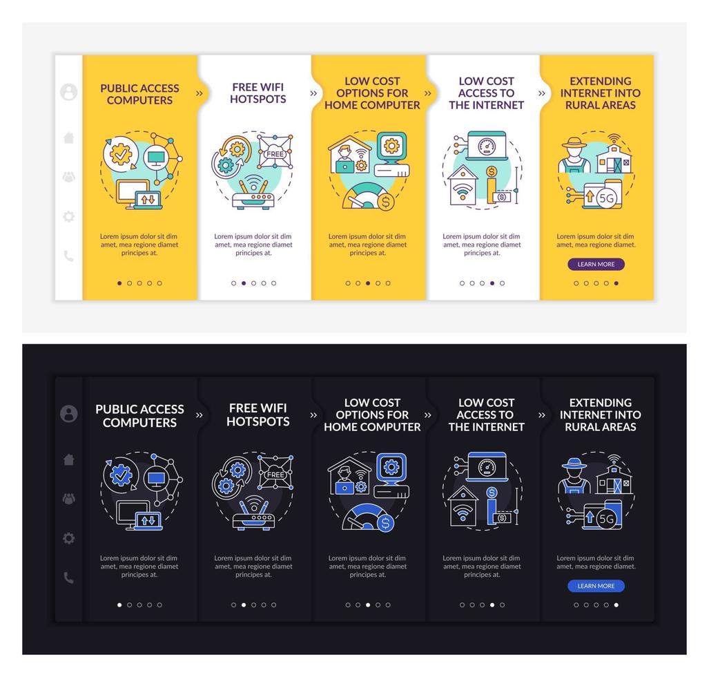 Digital inclusion measures onboarding vector template