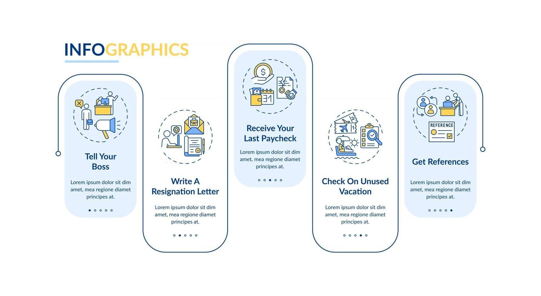 Job change checklist vector infographic template