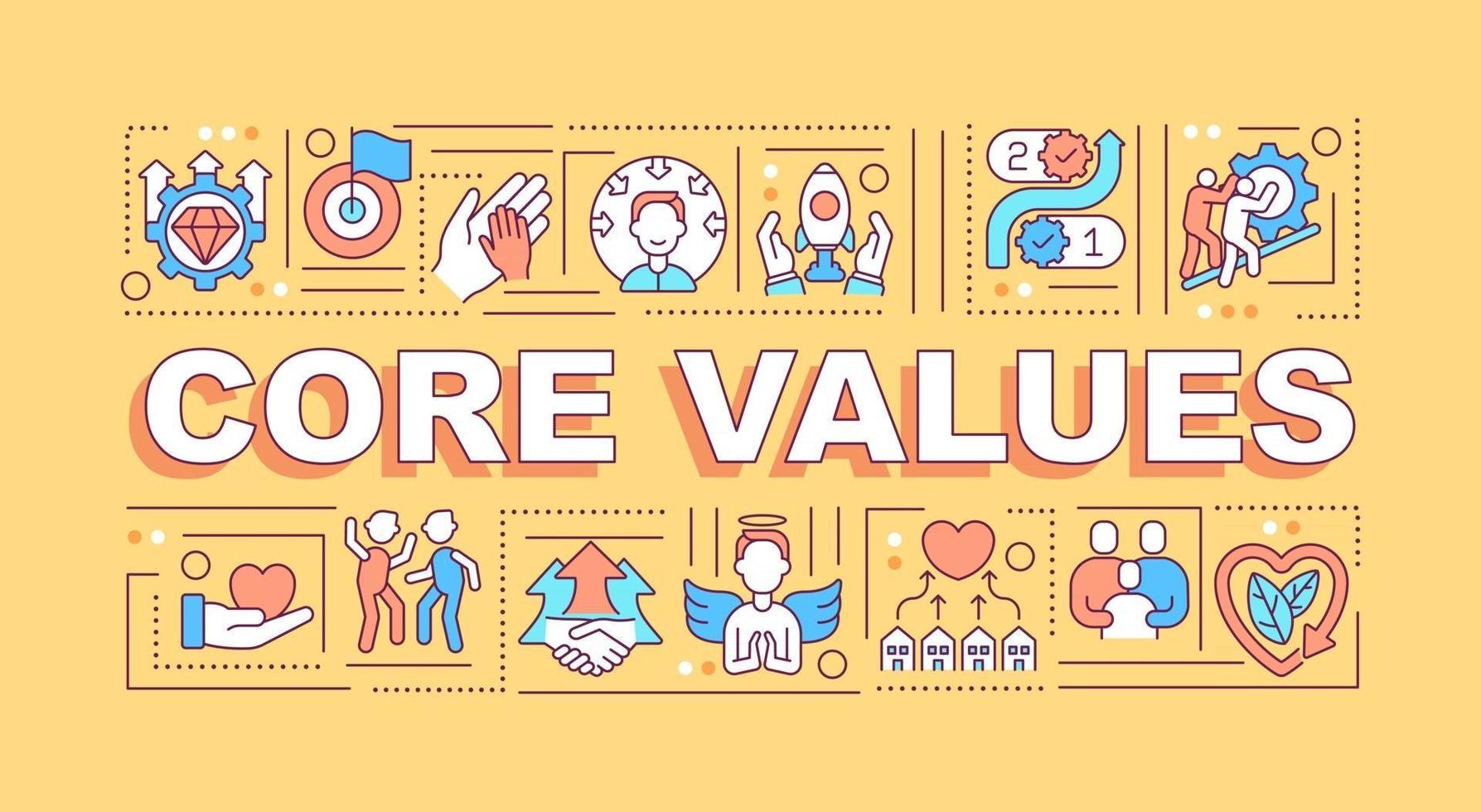 Core values word concepts banner vector