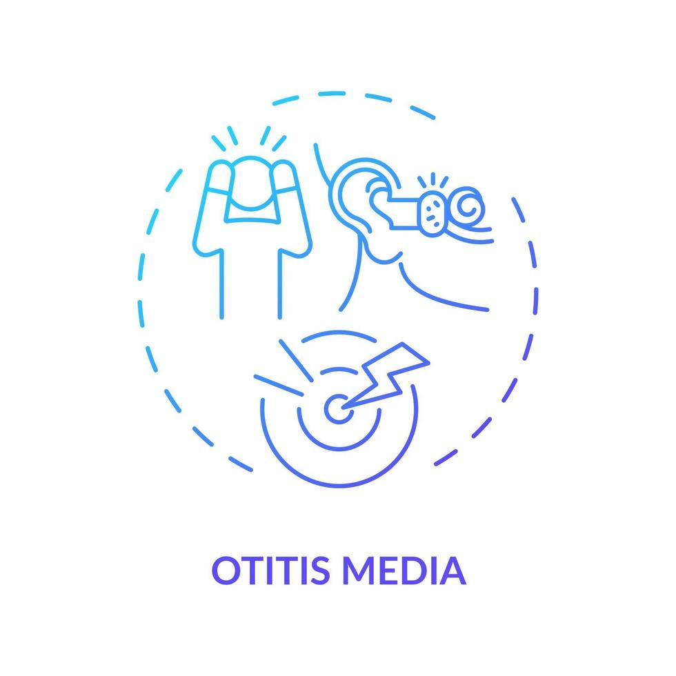 Otitis media concept icon vector