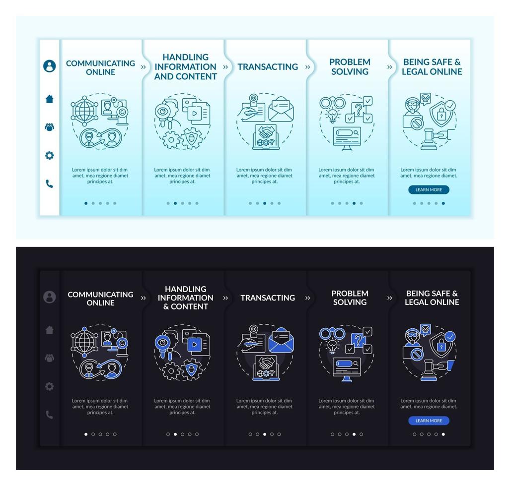 Essential digital skills onboarding vector template