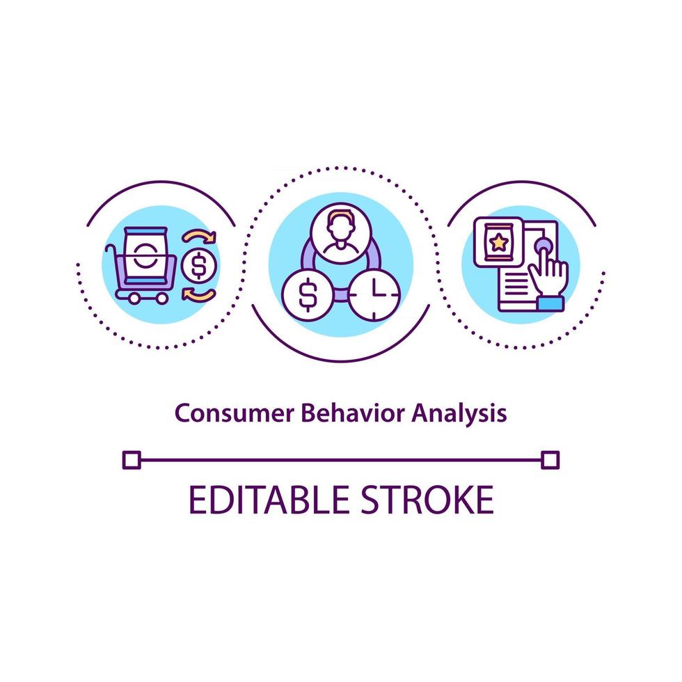 Consumer behavior analysis concept icon vector