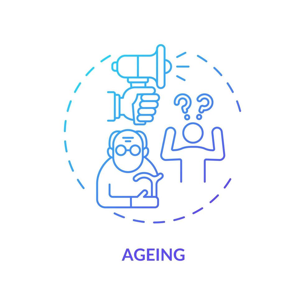 Ageing concept icon vector