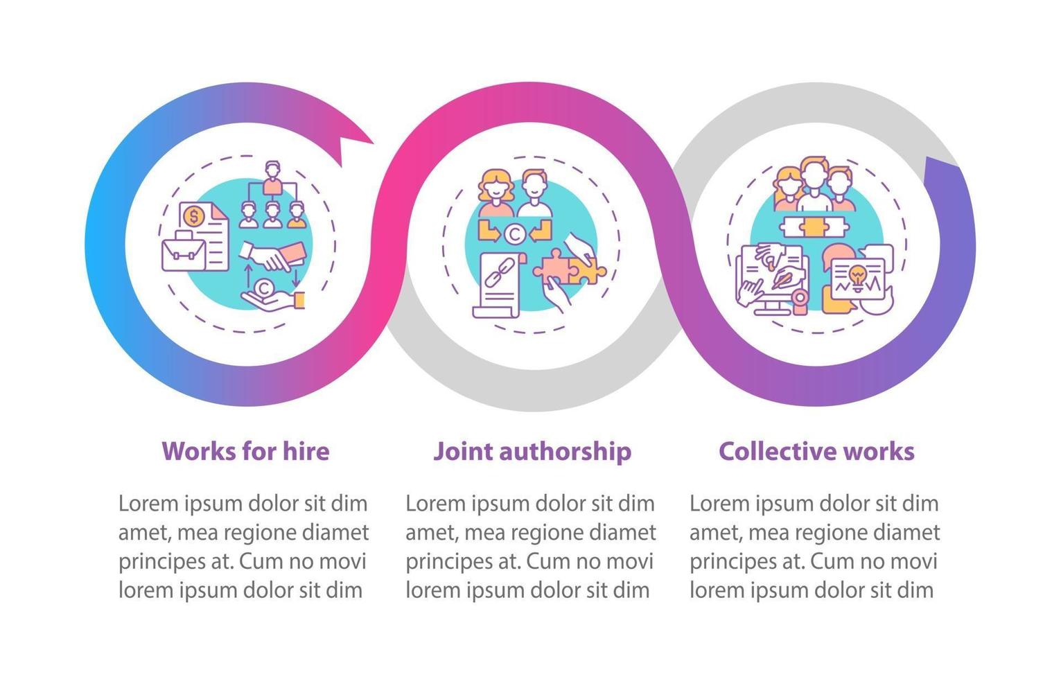 Copyright law regulation vector infographic template