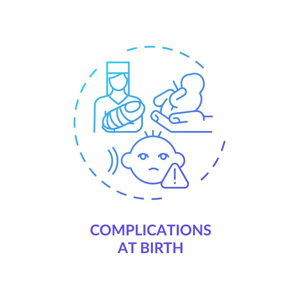 Complications at birth concept icon vector