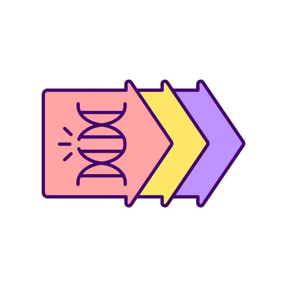 Genetic evolution RGB color icon vector