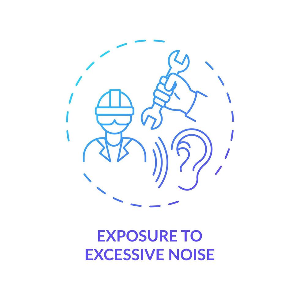 Exposure to excessive noise concept icon vector