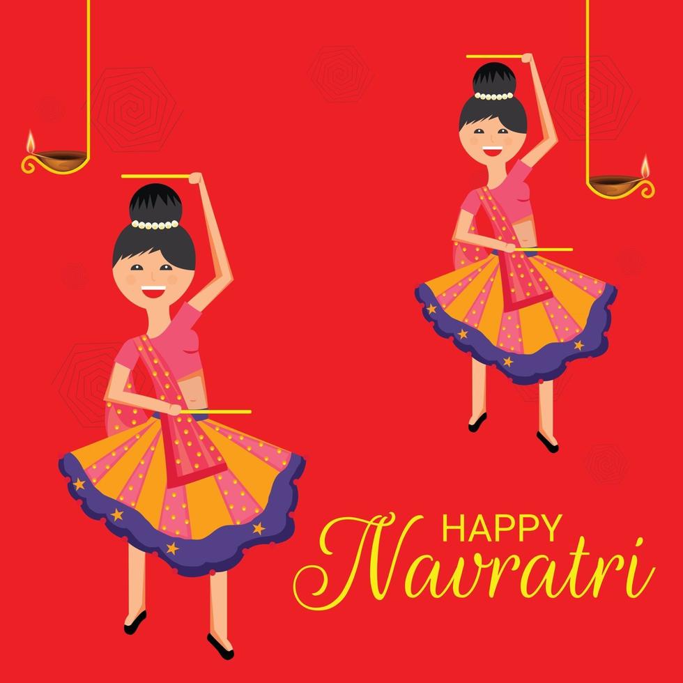 Vector illustration of a Background for Happy Navratri Celebration