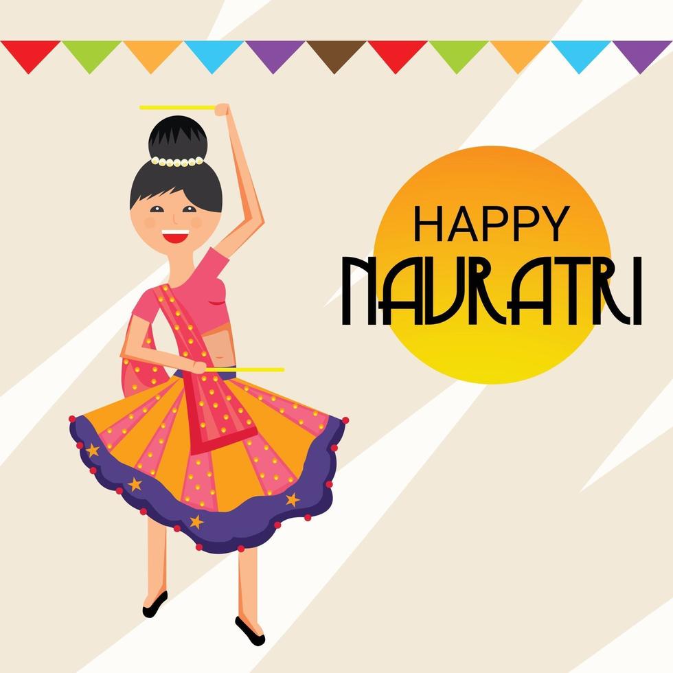 ilustración vectorial de un fondo para la feliz celebración navratri vector