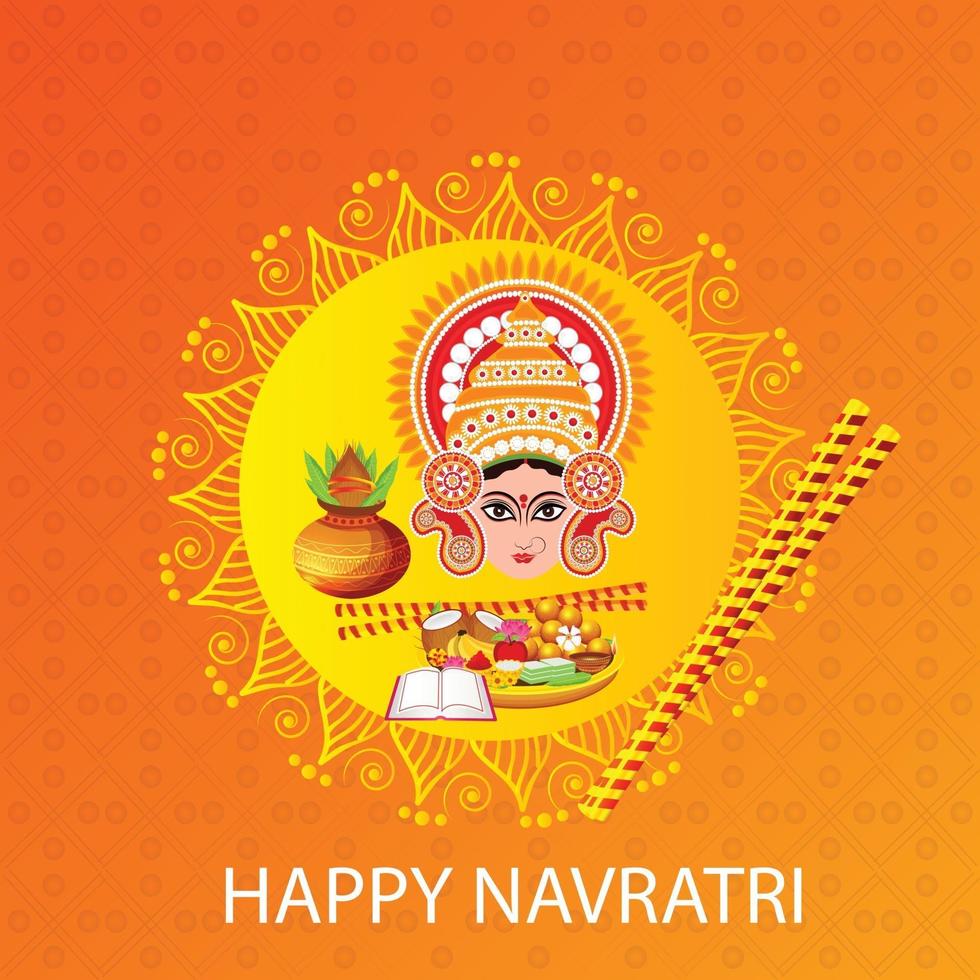 ilustración vectorial de un fondo para la feliz celebración navratri vector