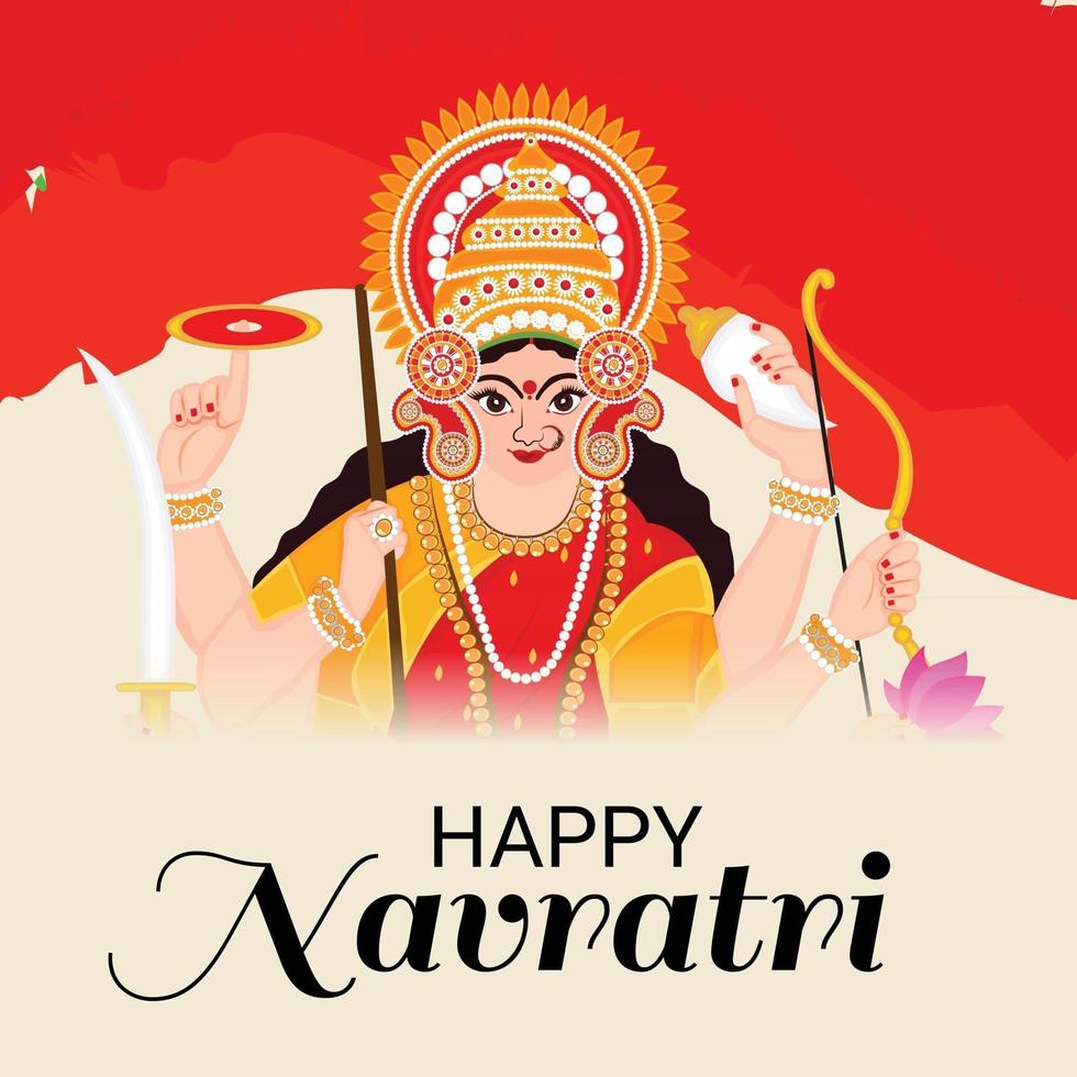 ilustración vectorial de un fondo para la feliz celebración navratri vector