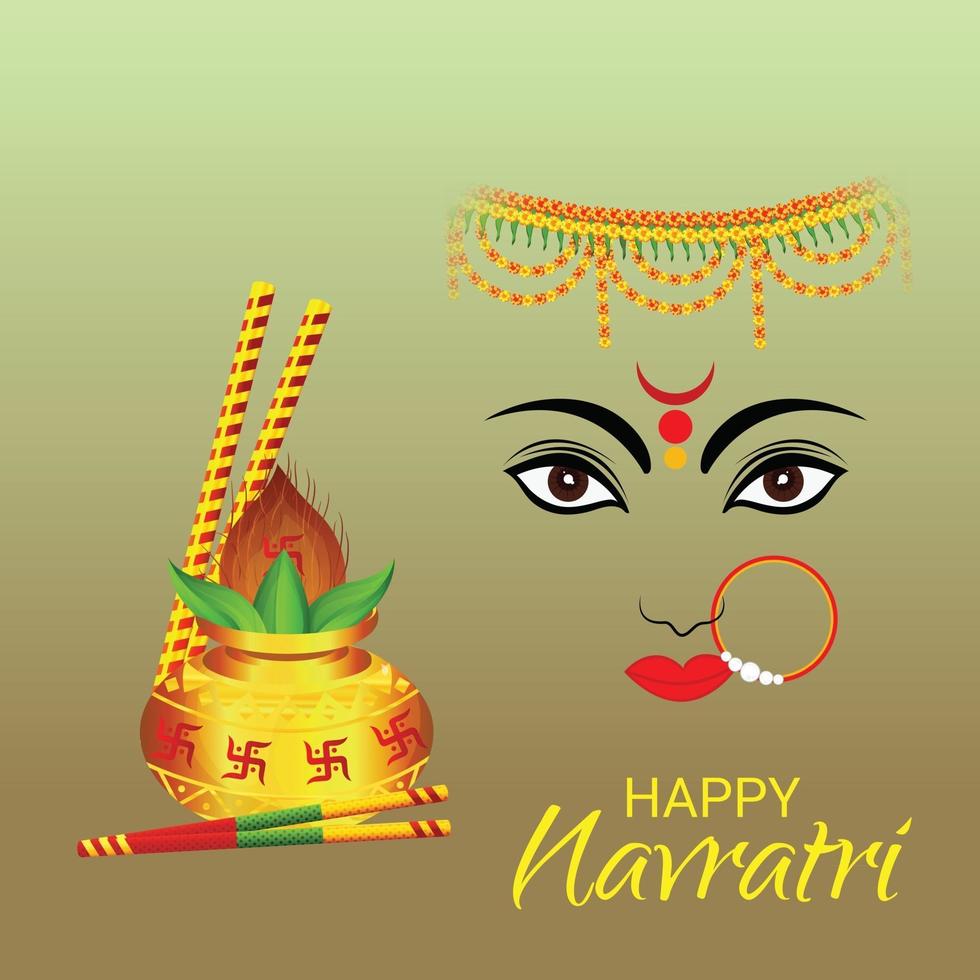 ilustración vectorial de un fondo para la feliz celebración navratri vector