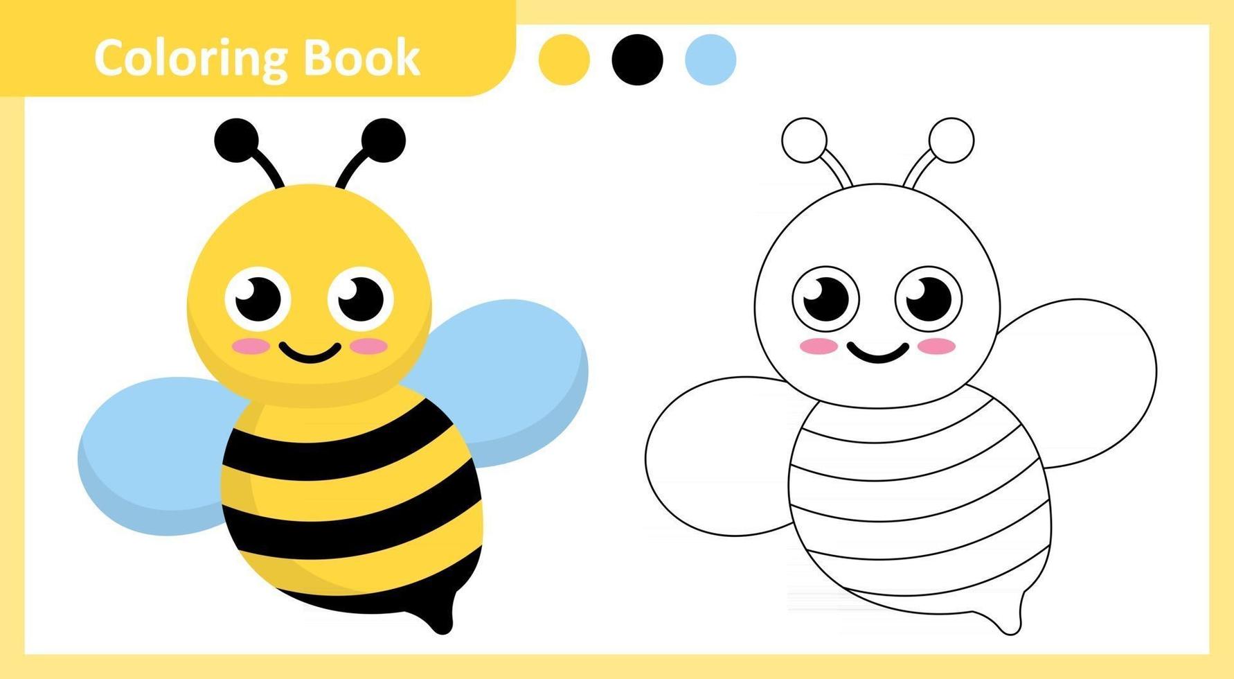 Coloring Book Bee 2487873 Vector Art at Vecteezy