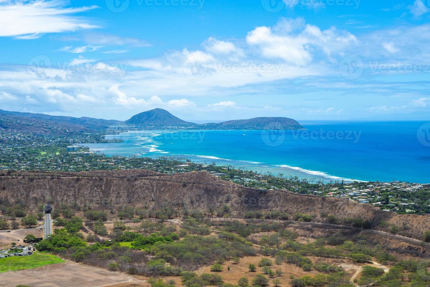 vista aérea, de, oahu, isla, hawai, estados unidos de américa foto