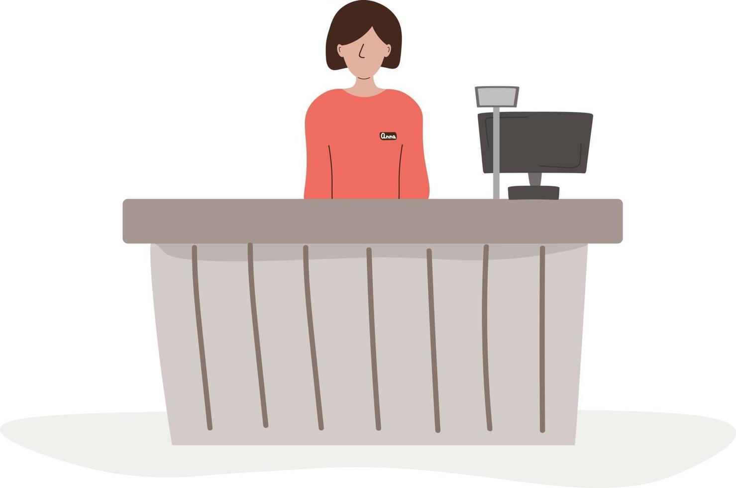 Female store cashier vector