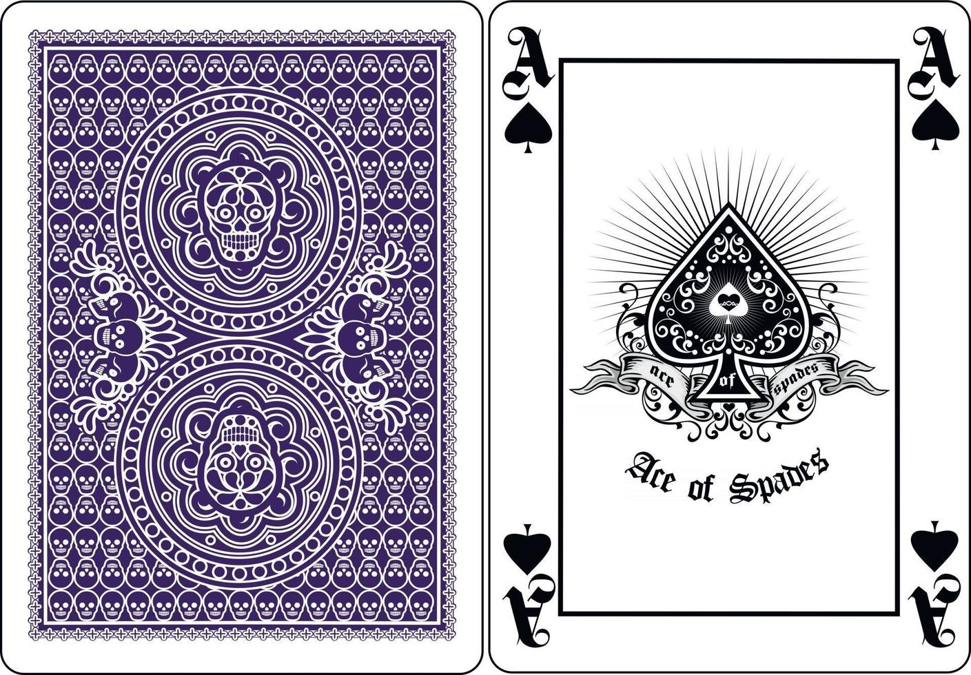 skull with spades playing card vector