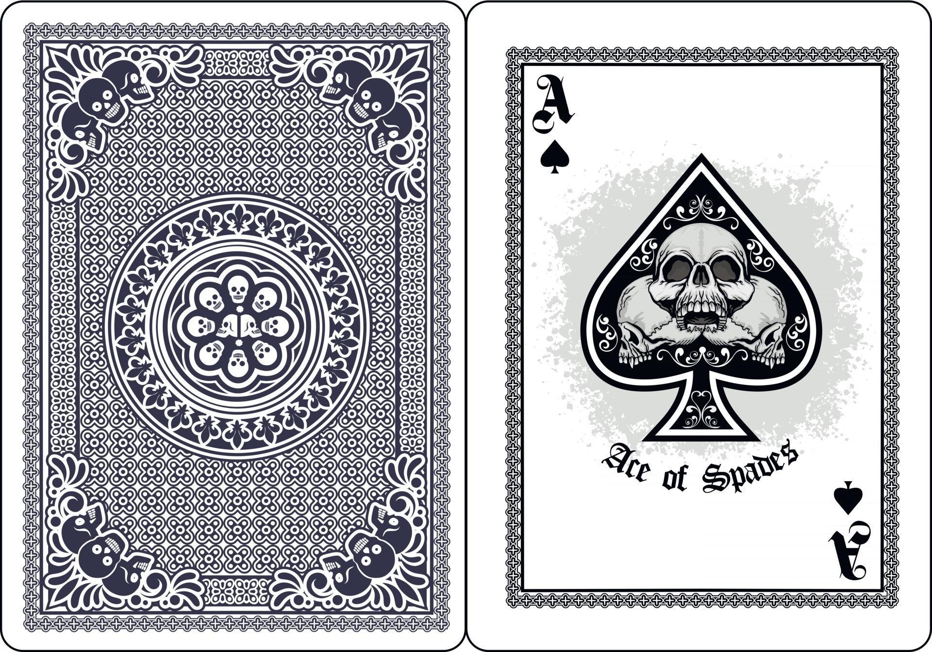skull with ace spades playing card 2488161 Vector Art at Vecteezy