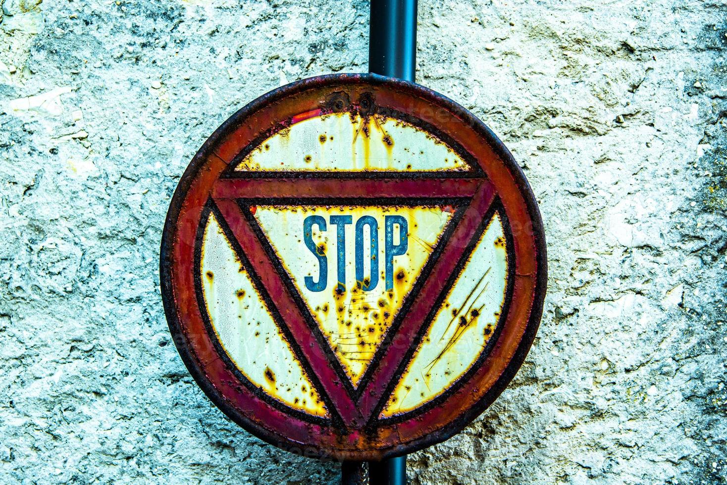 old stop sign photo