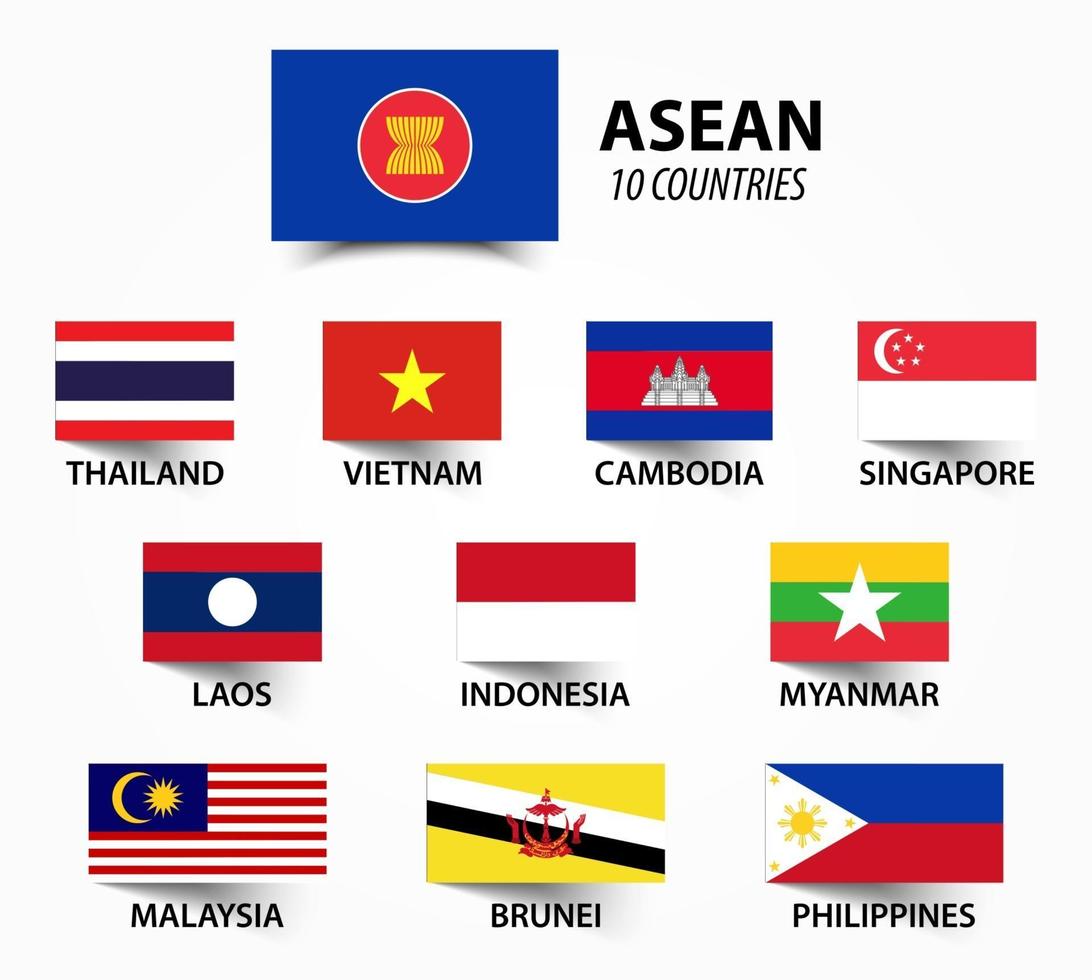 Flag of ASEAN  Association of Southeast Asian Nations vector