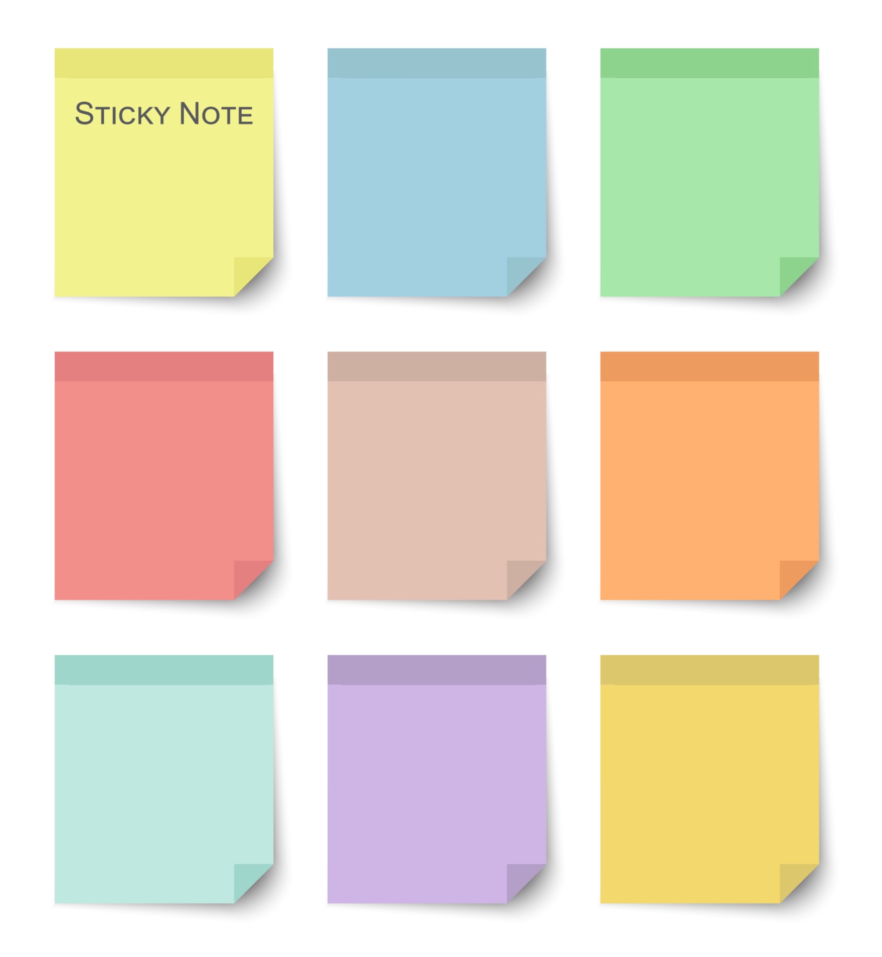 Sticky notes color top