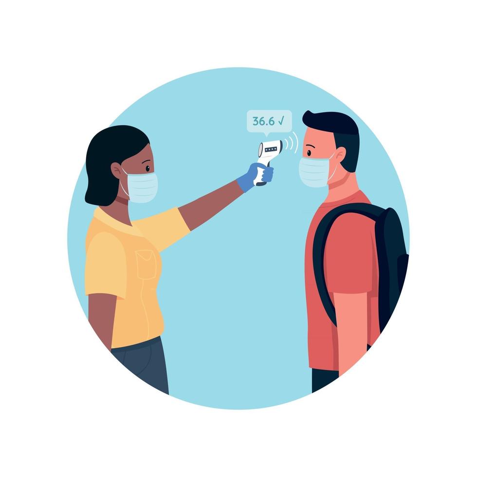 Measuring temperature 2D vector web banner