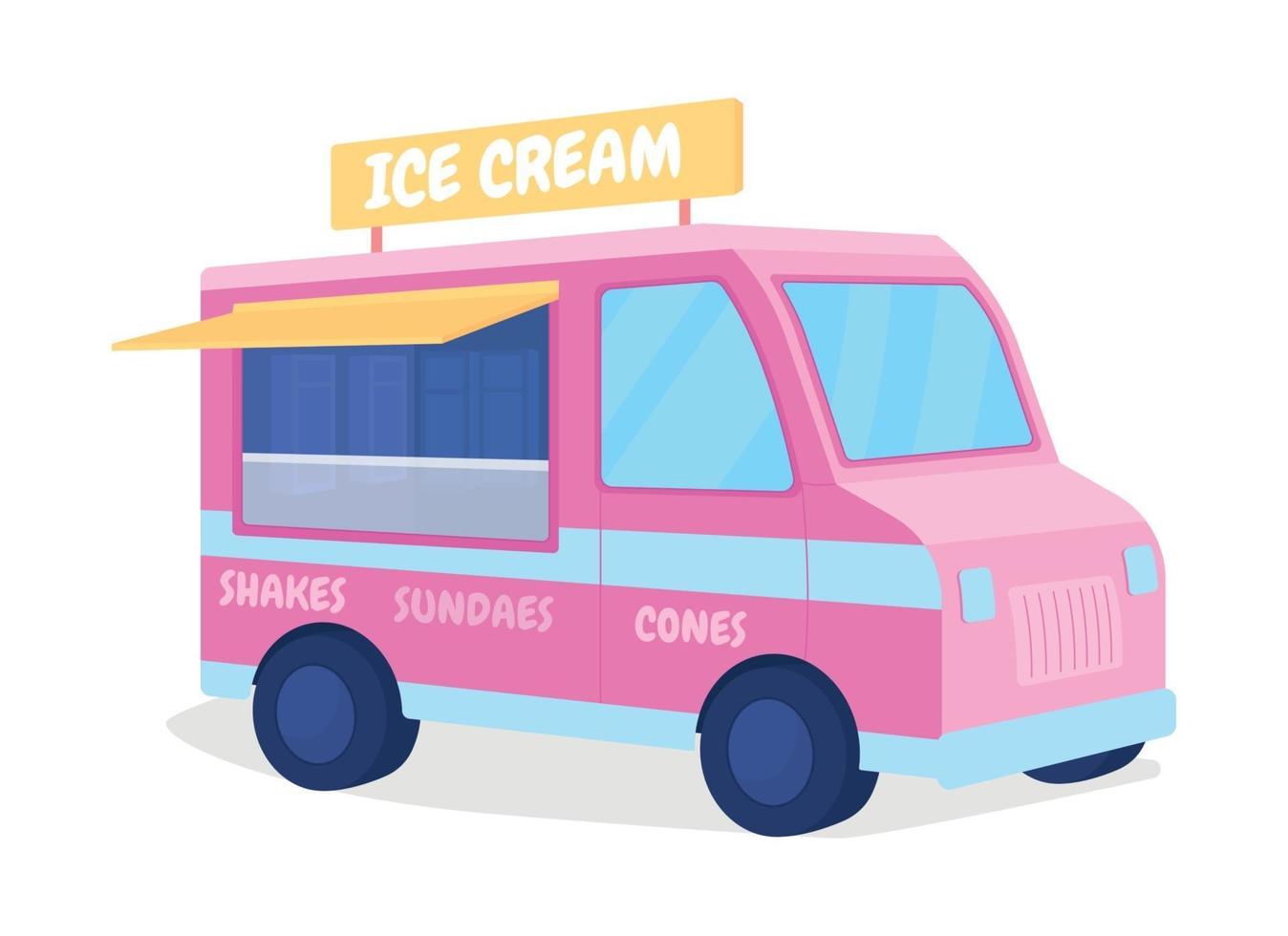 camión de helados objeto vectorial de color plano vector