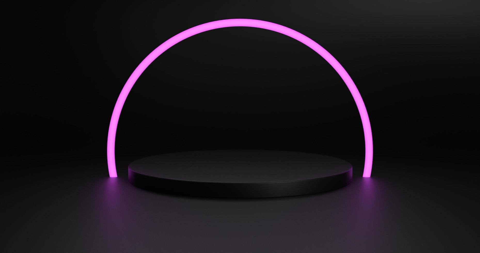 Empty black podium for display product 3D rendering photo