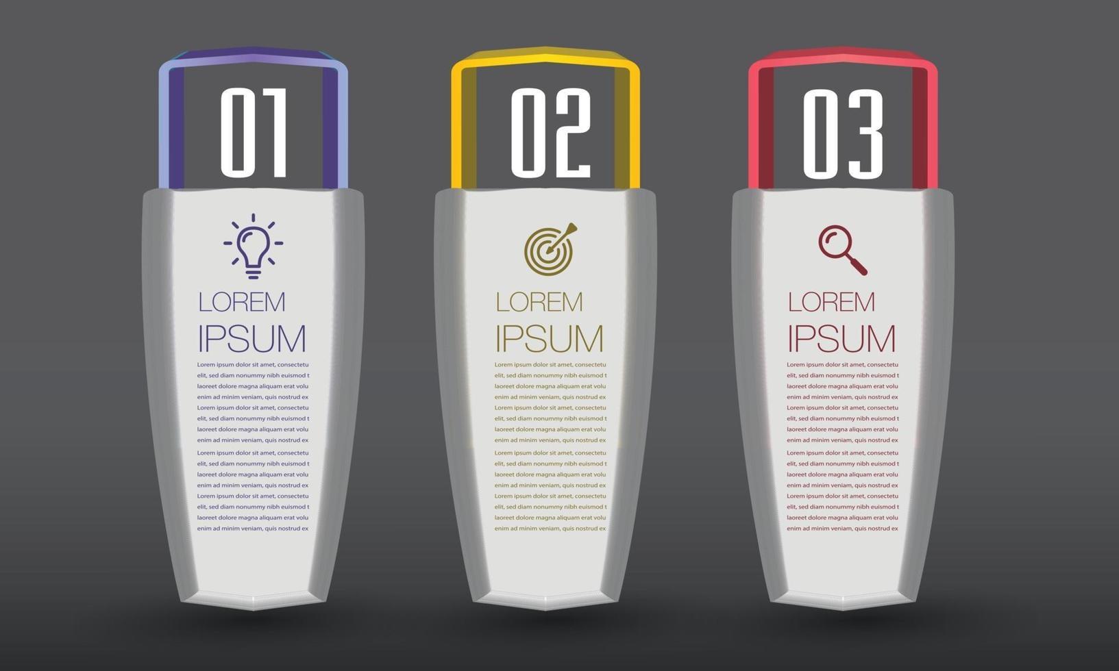modern text box template banner Infographics vector