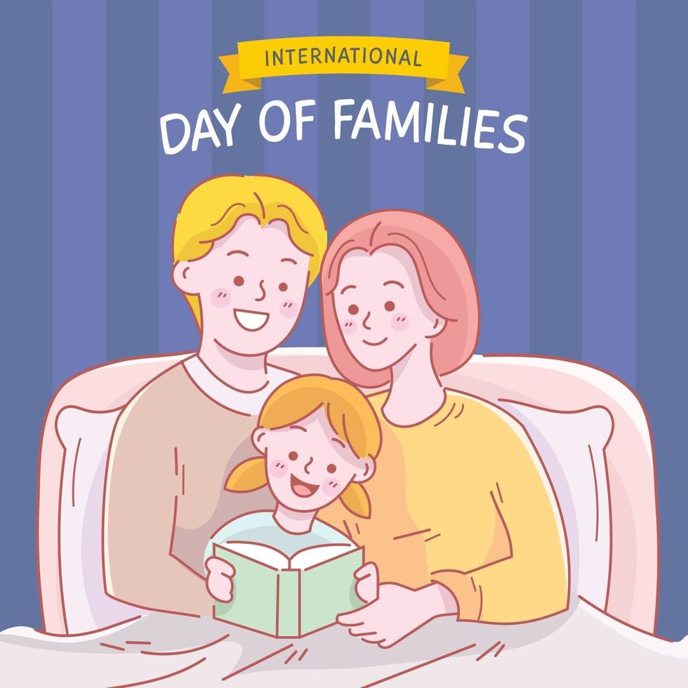Parent Read Book With Child At Home vector