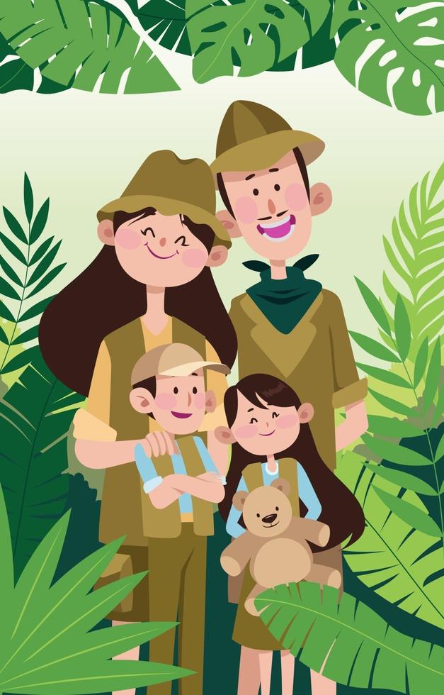 Happy Parents With Kids vector