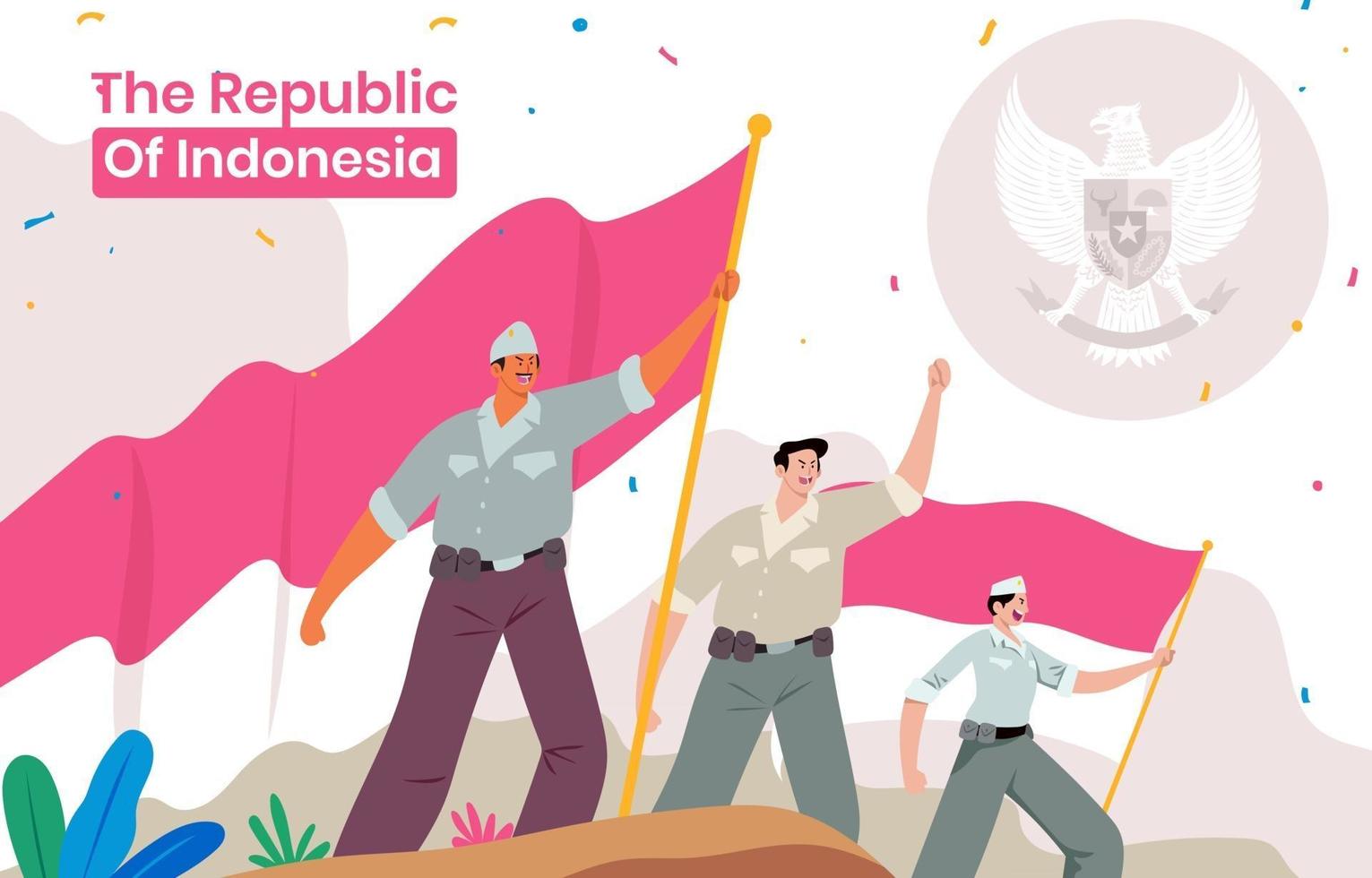 feliz dia de la independencia de indonesia vector