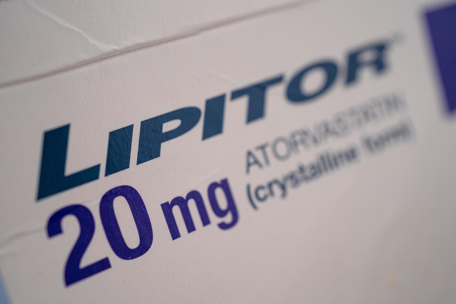 Bangkok, Thailand, Jun 01 2020 - Lipitor lipid cholesterol-lowering drug photo