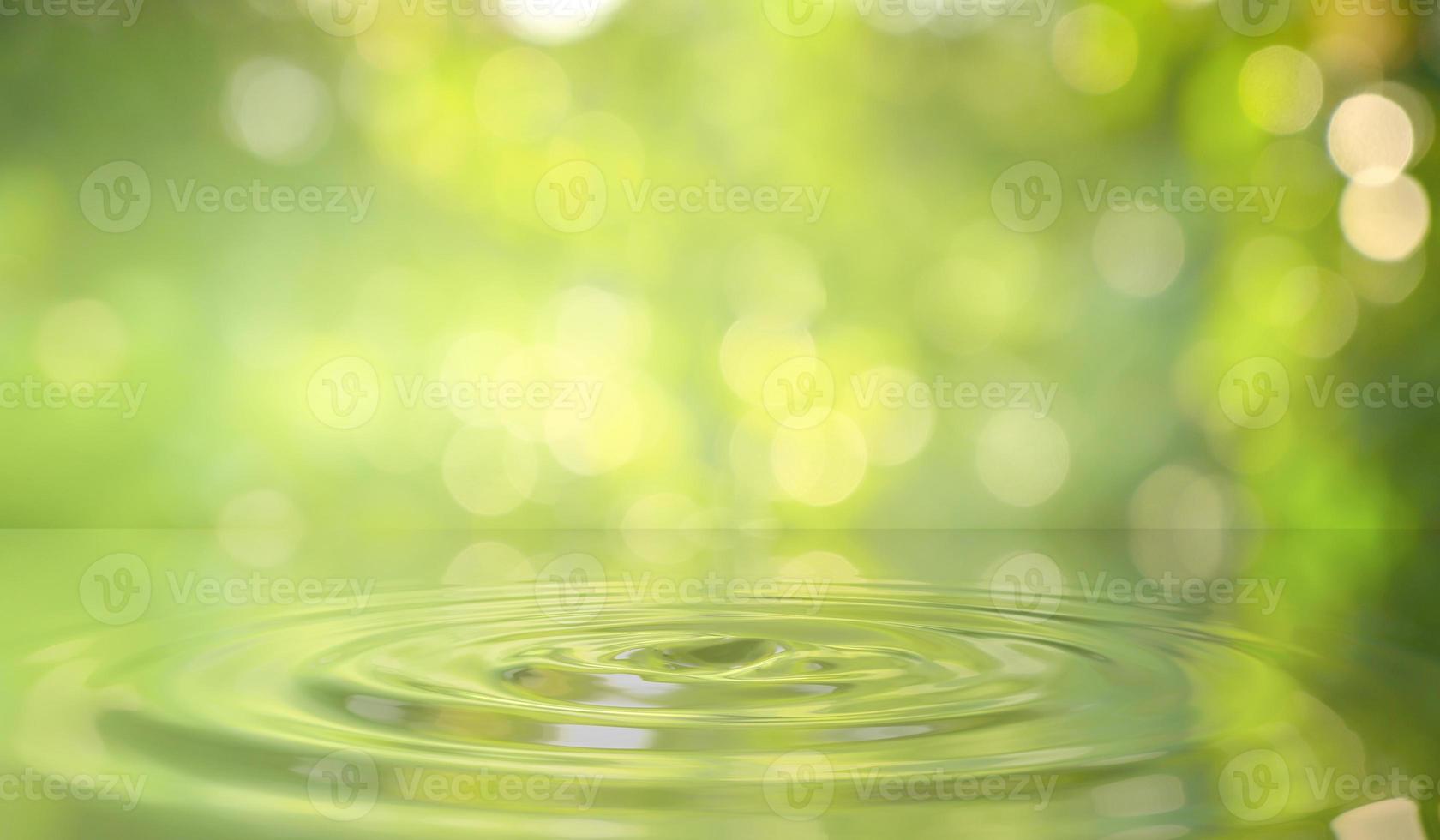 Green water drop background in nature photo