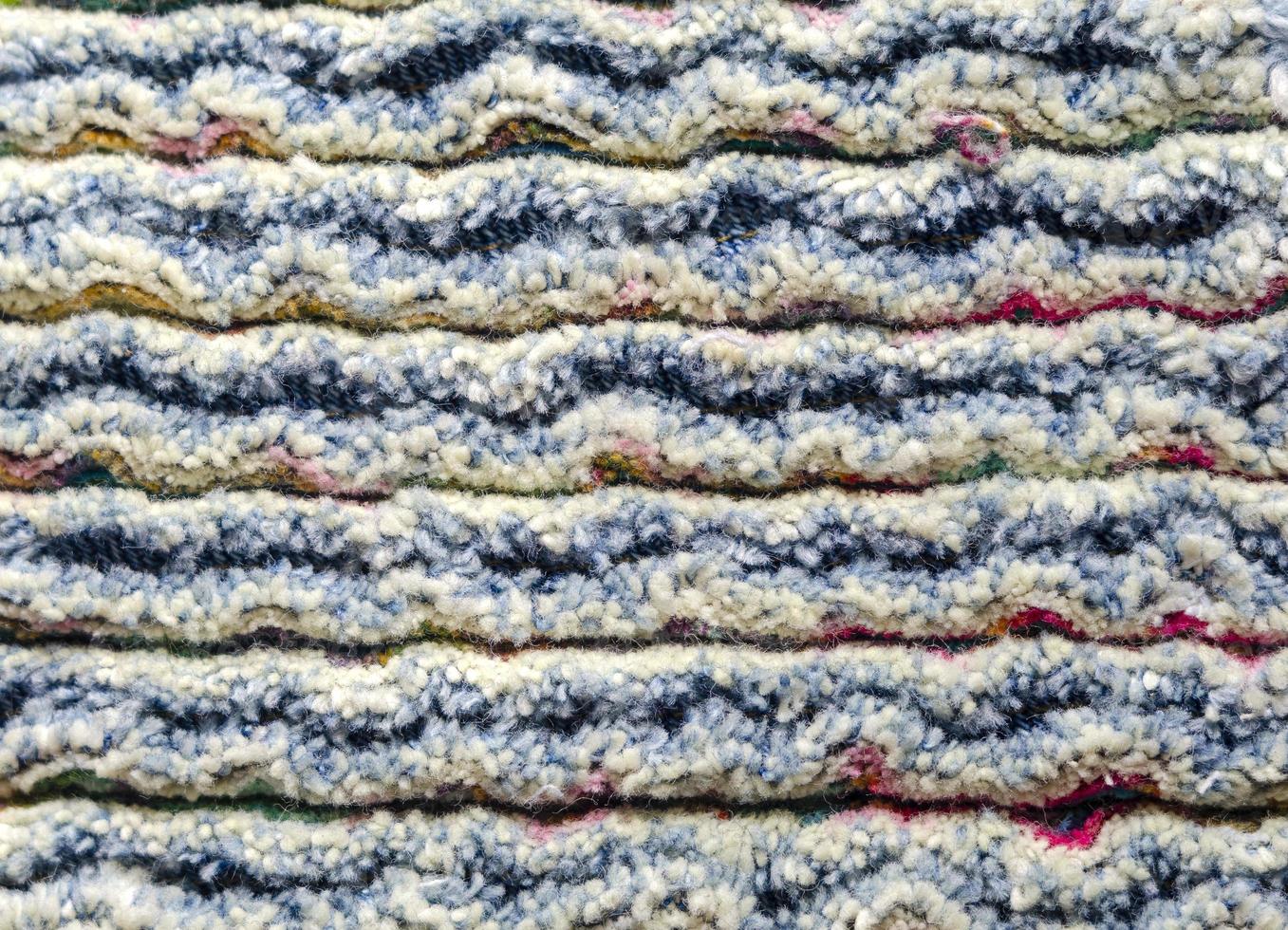 Denim and cotton chenille carpet, texture fluffy photo