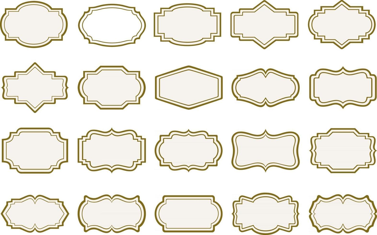 set of vintage frames and labels vector
